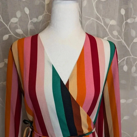 The Impeccable Pig V-Neck Colorful Mini Dress, Size S - Picture 2 of 6